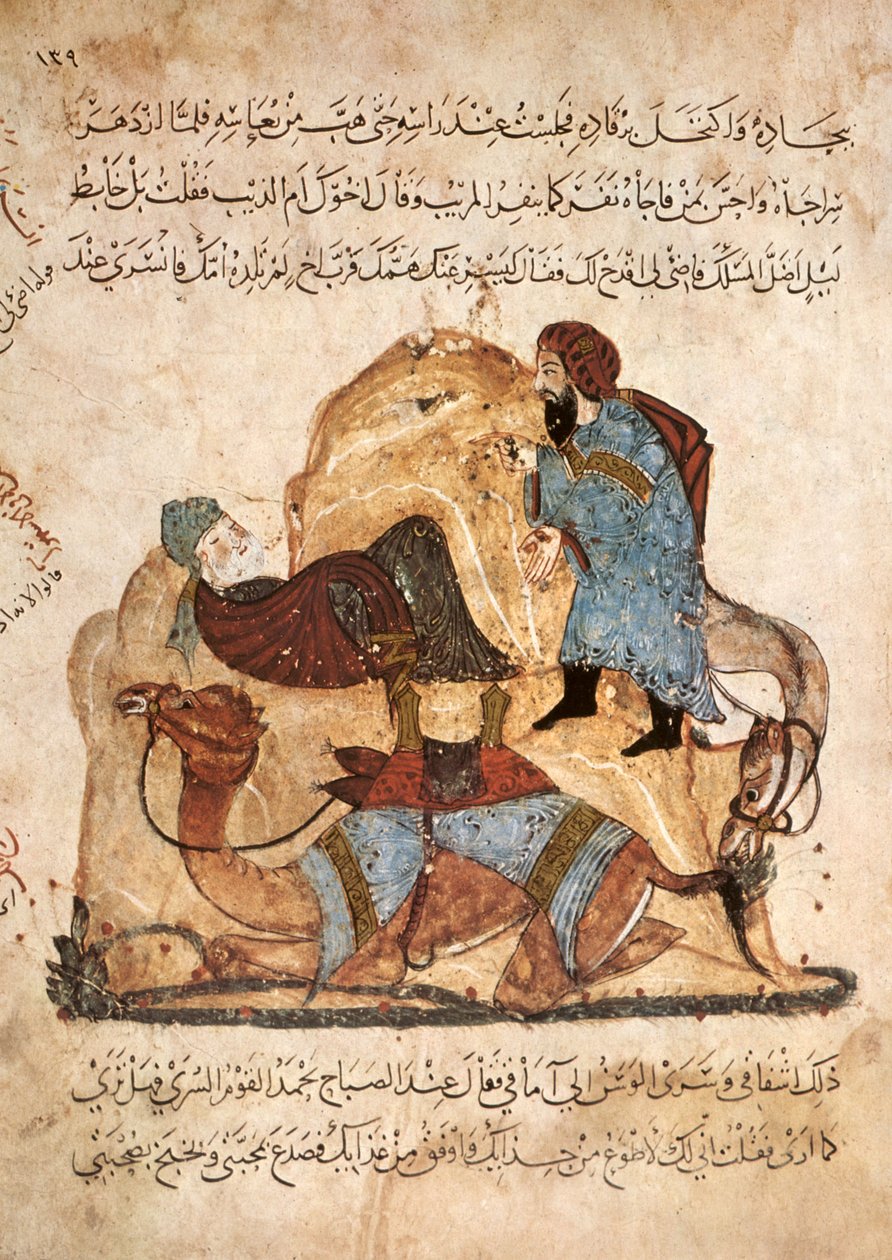 Dans le désert, Al-Harith découvre Abou Zayd endormi, d