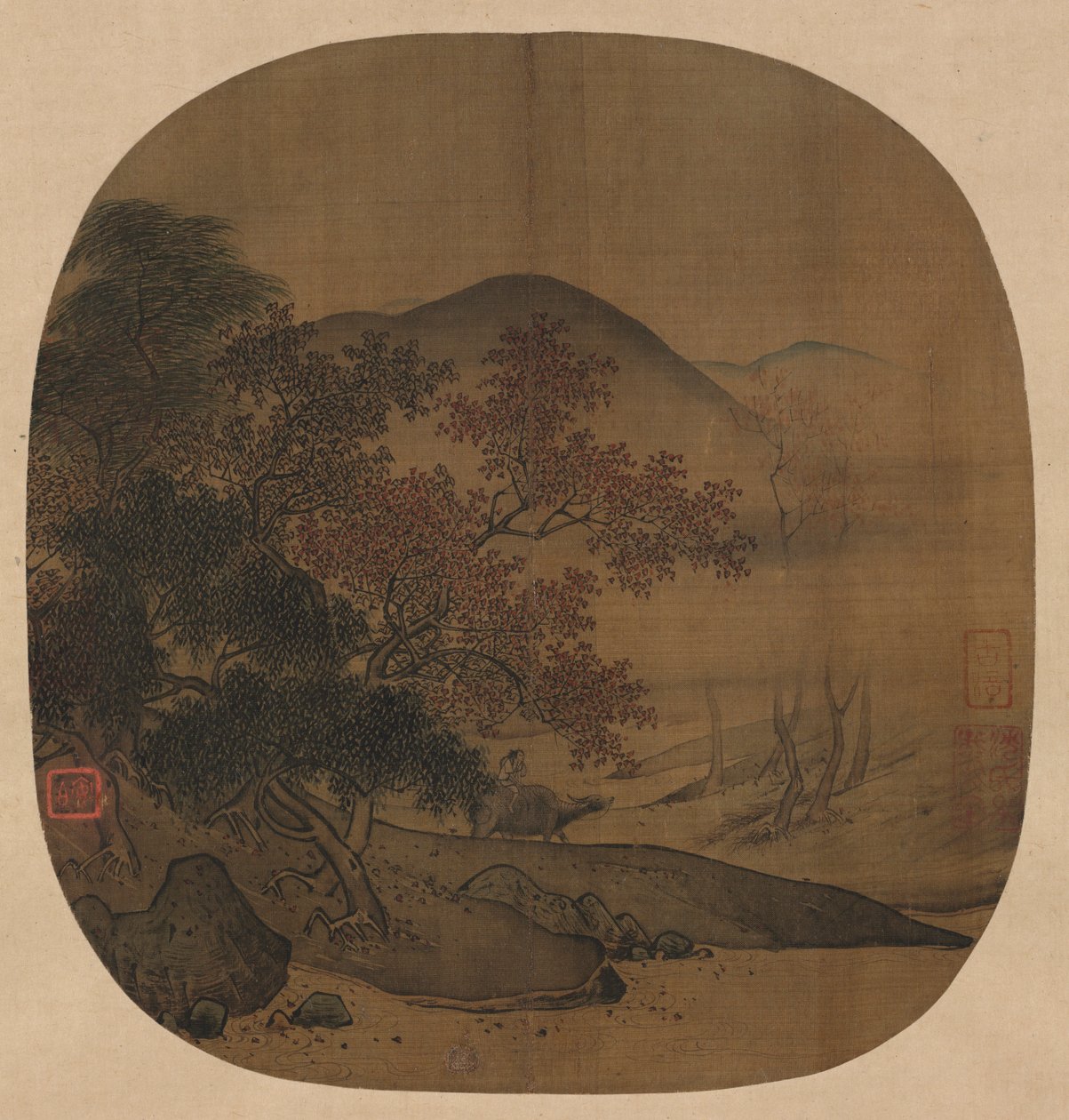 Buffle et garçon dans un paysage automnal, 1127-1279 - Yan Ciping