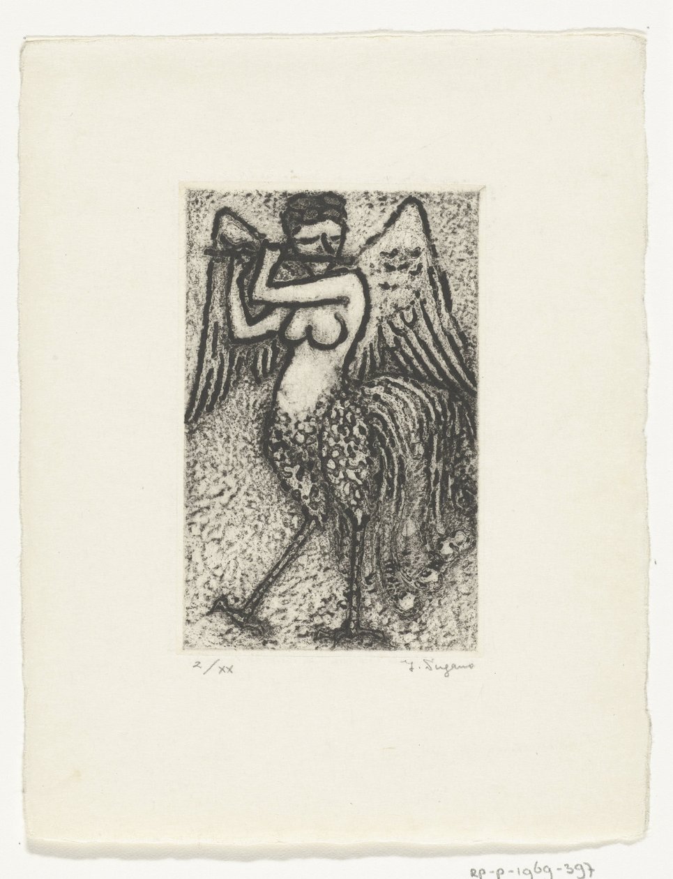 Sirène jouant de la flûte - Yo Sugano (signed by artist)