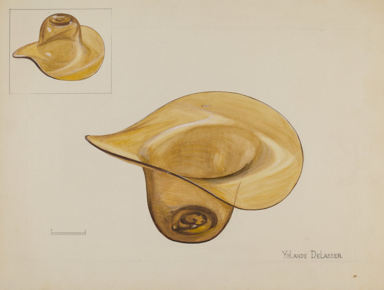 Chapeau en verre, vers 1936 - Yolande Delasser