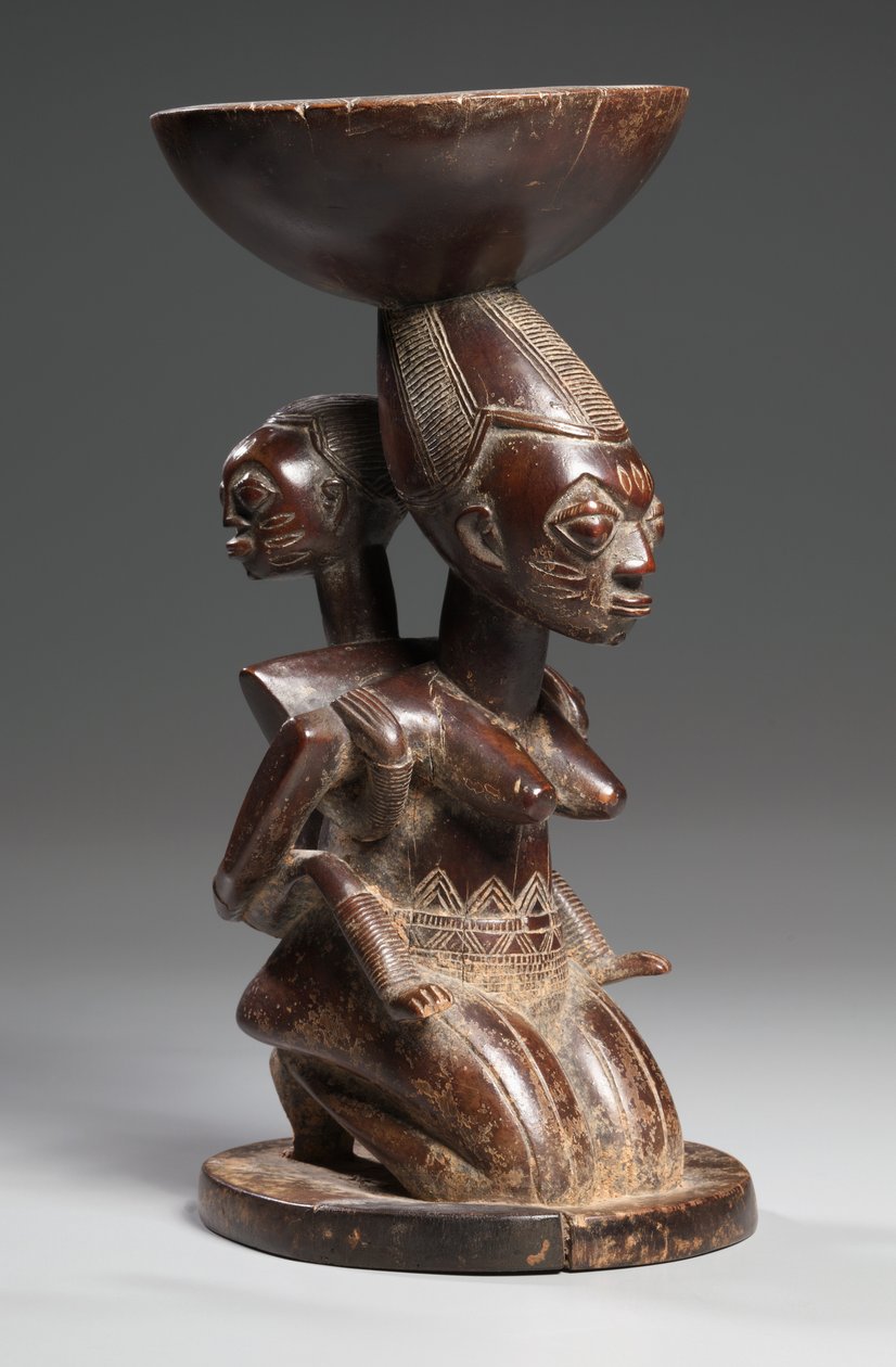 Vase caryatide mère-enfant - Yoruba Culture