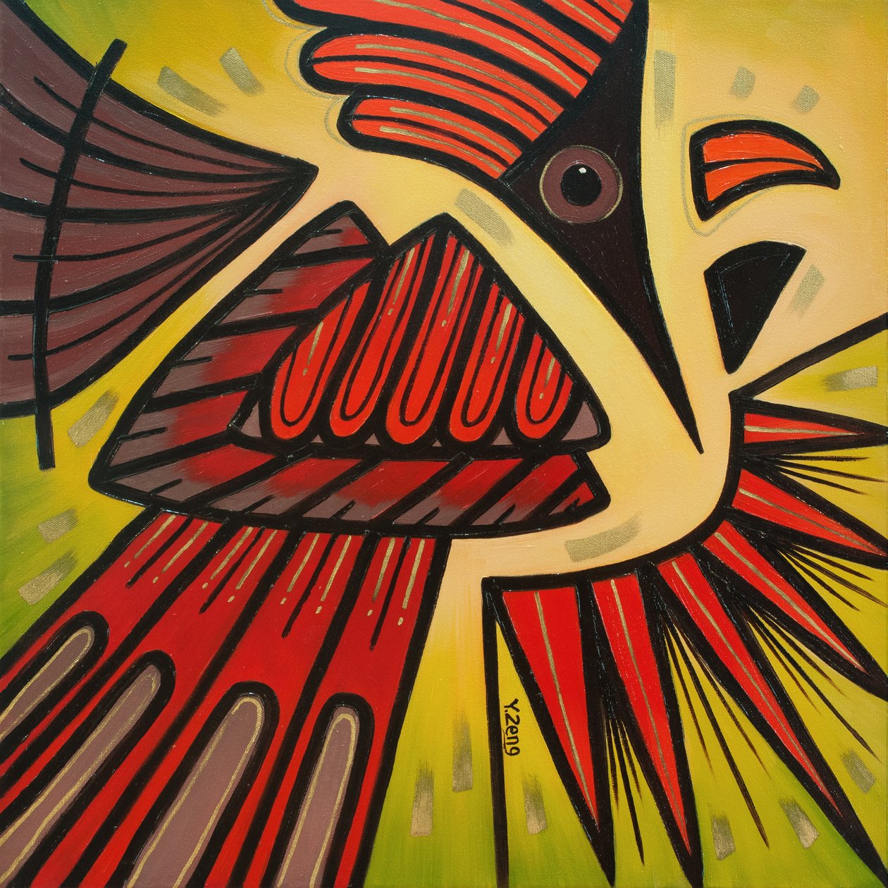 Oiseau de jardin Cardinal, 2023 - Yue Zeng