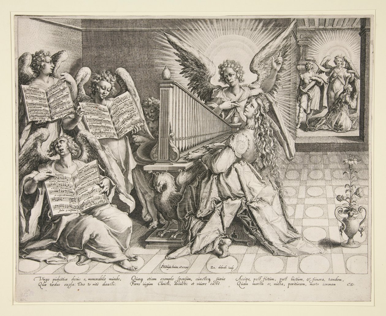 Sainte Cécile jouant de l