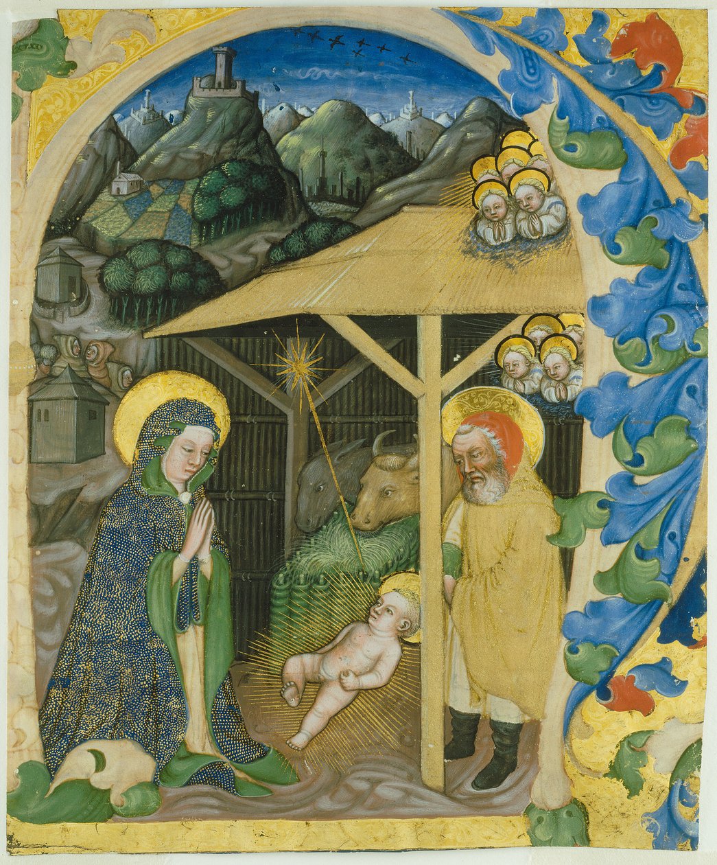 Nativité dans une Initiale H - Zanino di Pietro