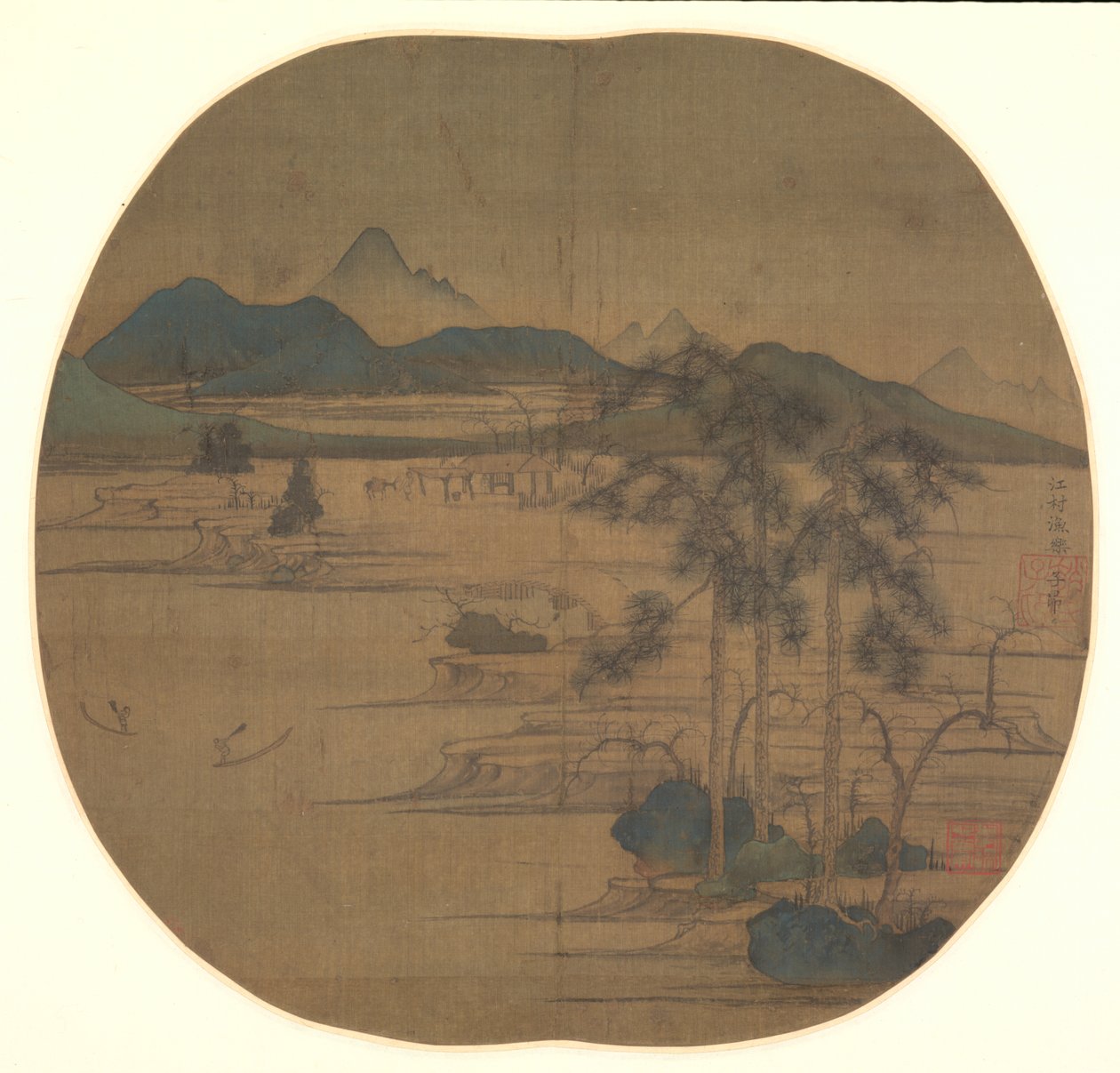 Village fluvial : Joie du pêcheur - Zhao Mengfu