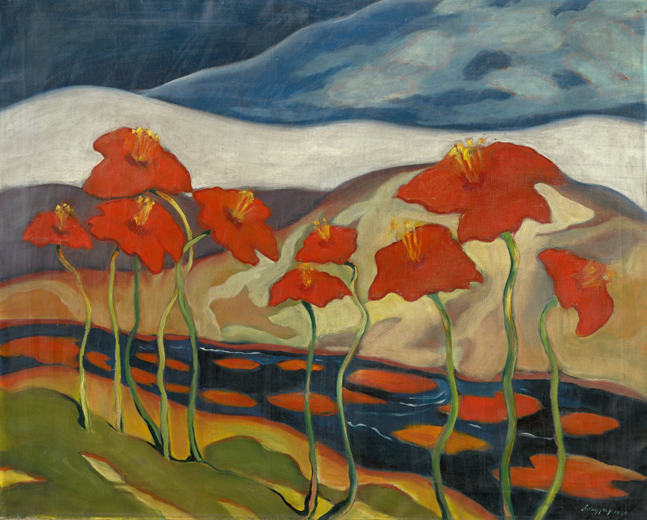 Paysage avec fleurs - Zolo Palugyay