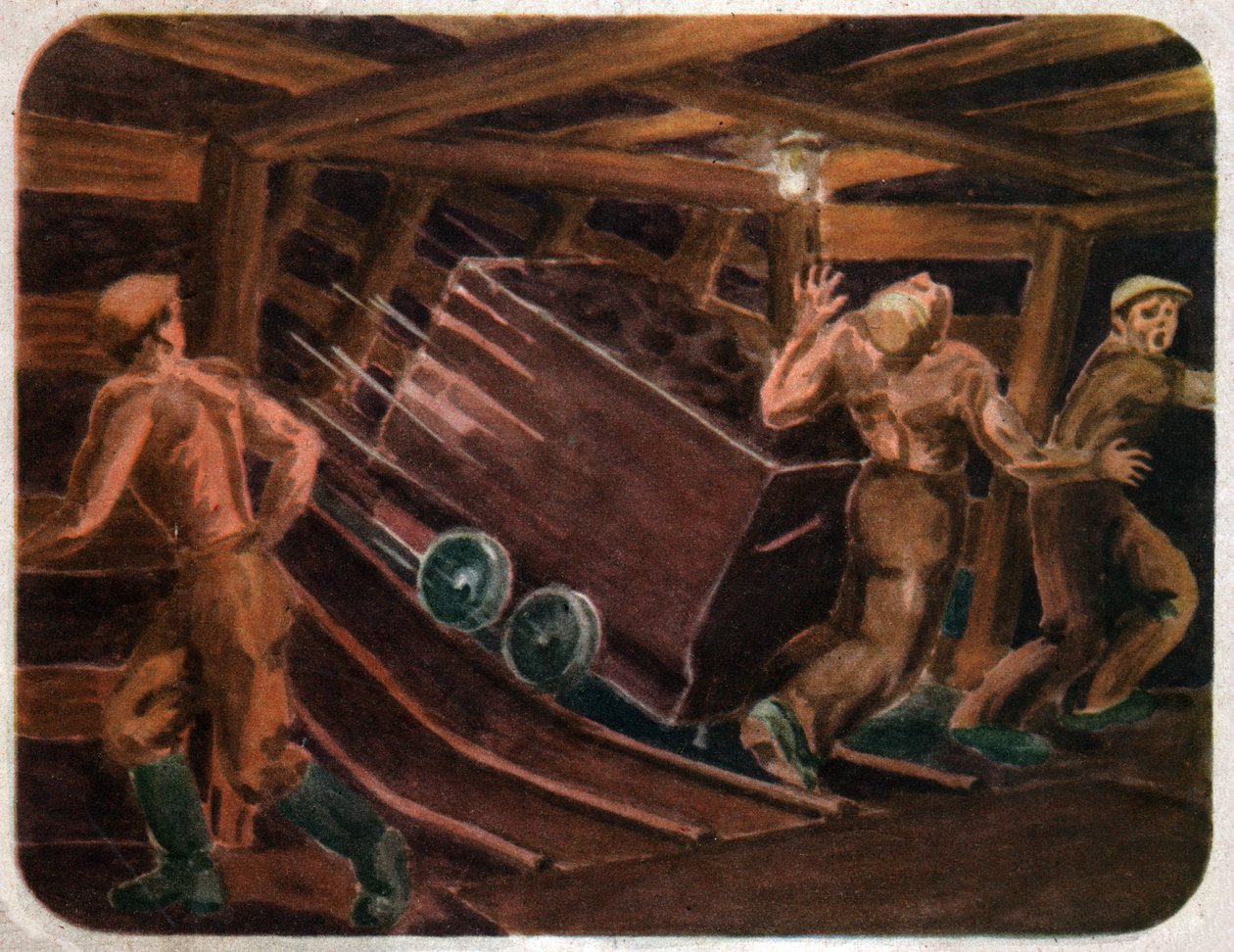 Accident dans une mine, vers 1950 - . .