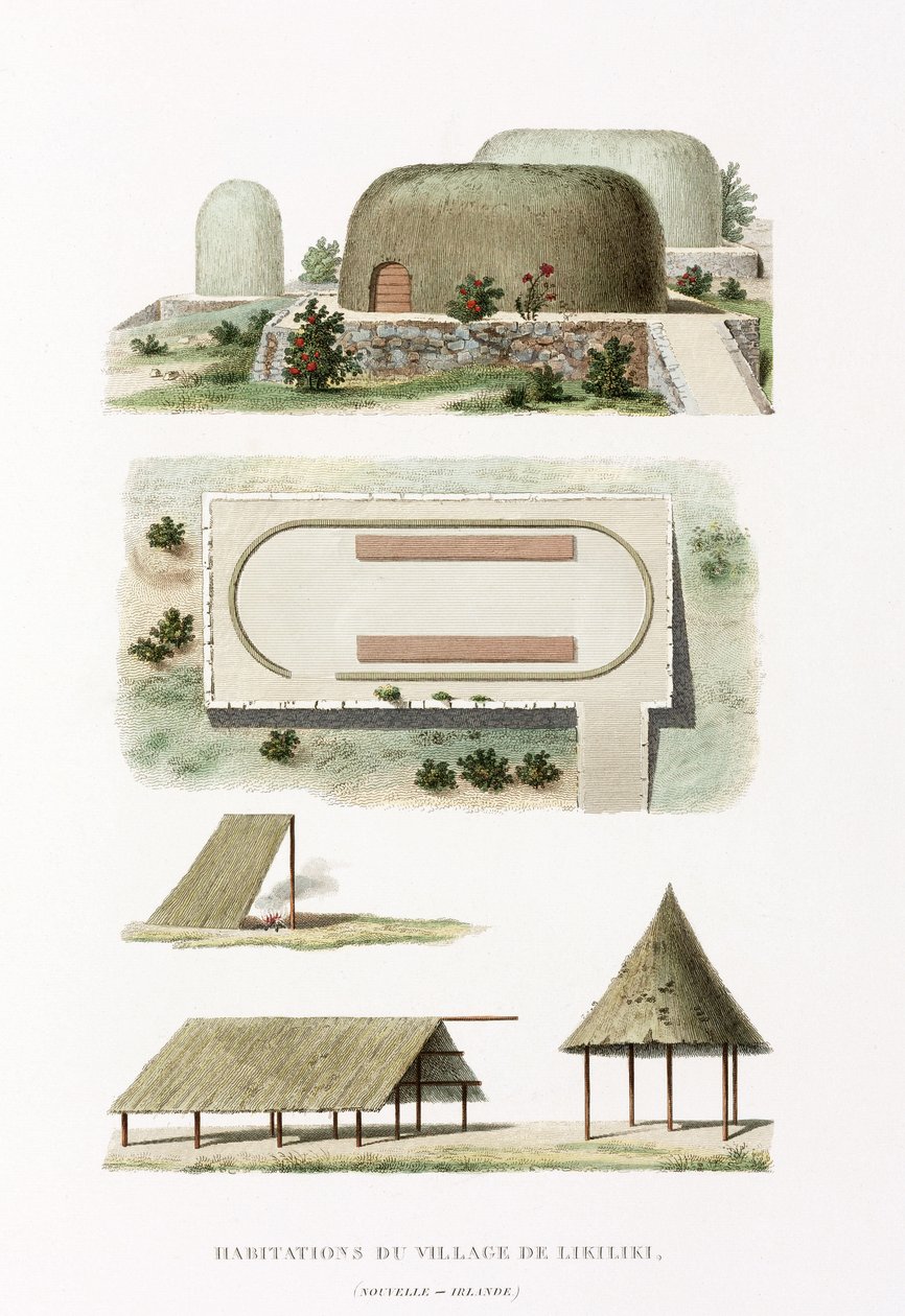 Architecture Bâtiments dans le village de Likiliki - Frederick (attr. to) Barnard