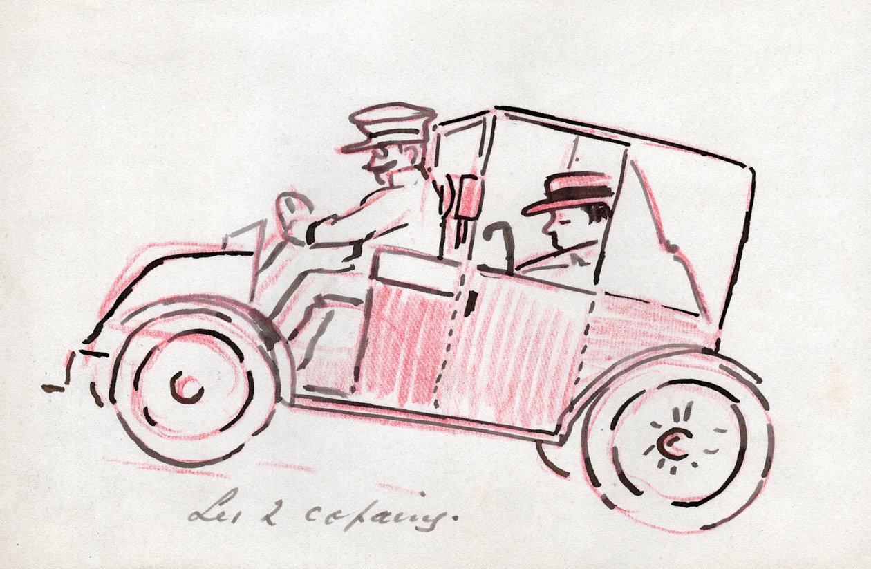 Voiture avec chauffeur, vers 1910 - . .