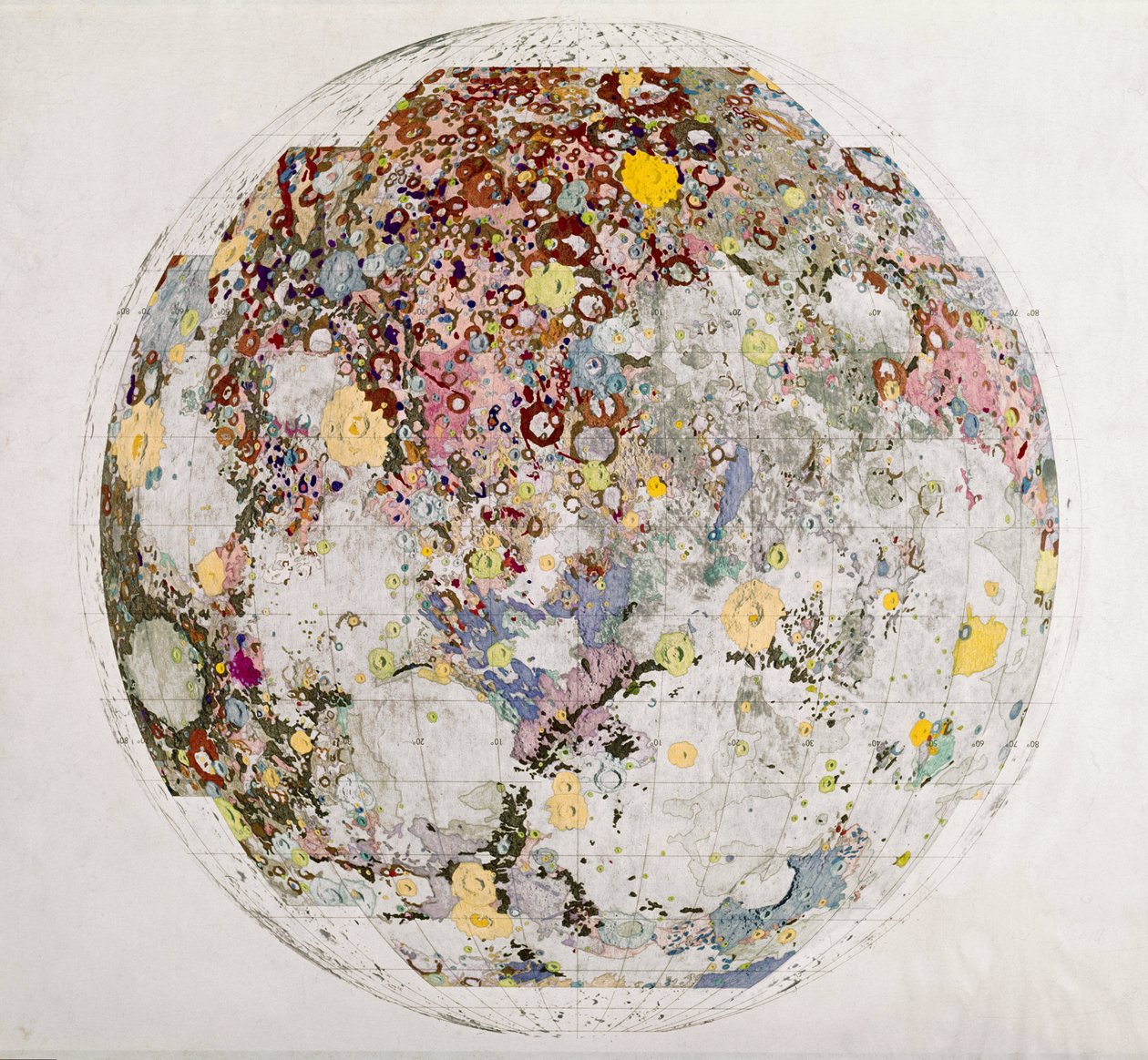 Carte géologique de la lune - Frederick (attr. to) Barnard
