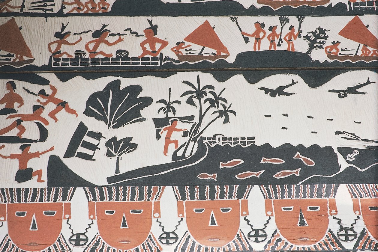 Natte avec décoration traditionnelle, Micronésie - William Walcutt