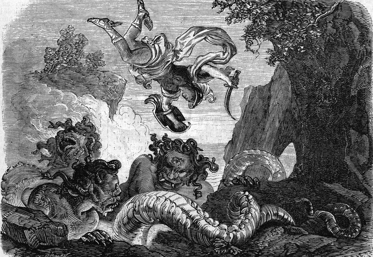 Persée combattant la Gorgone - . .
