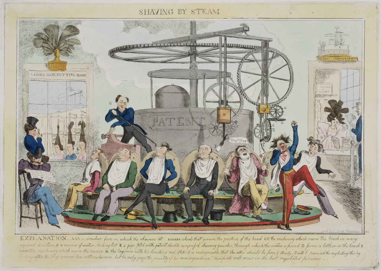 Rasage à la vapeur, c 1810 - Frederick (attr. to) Barnard
