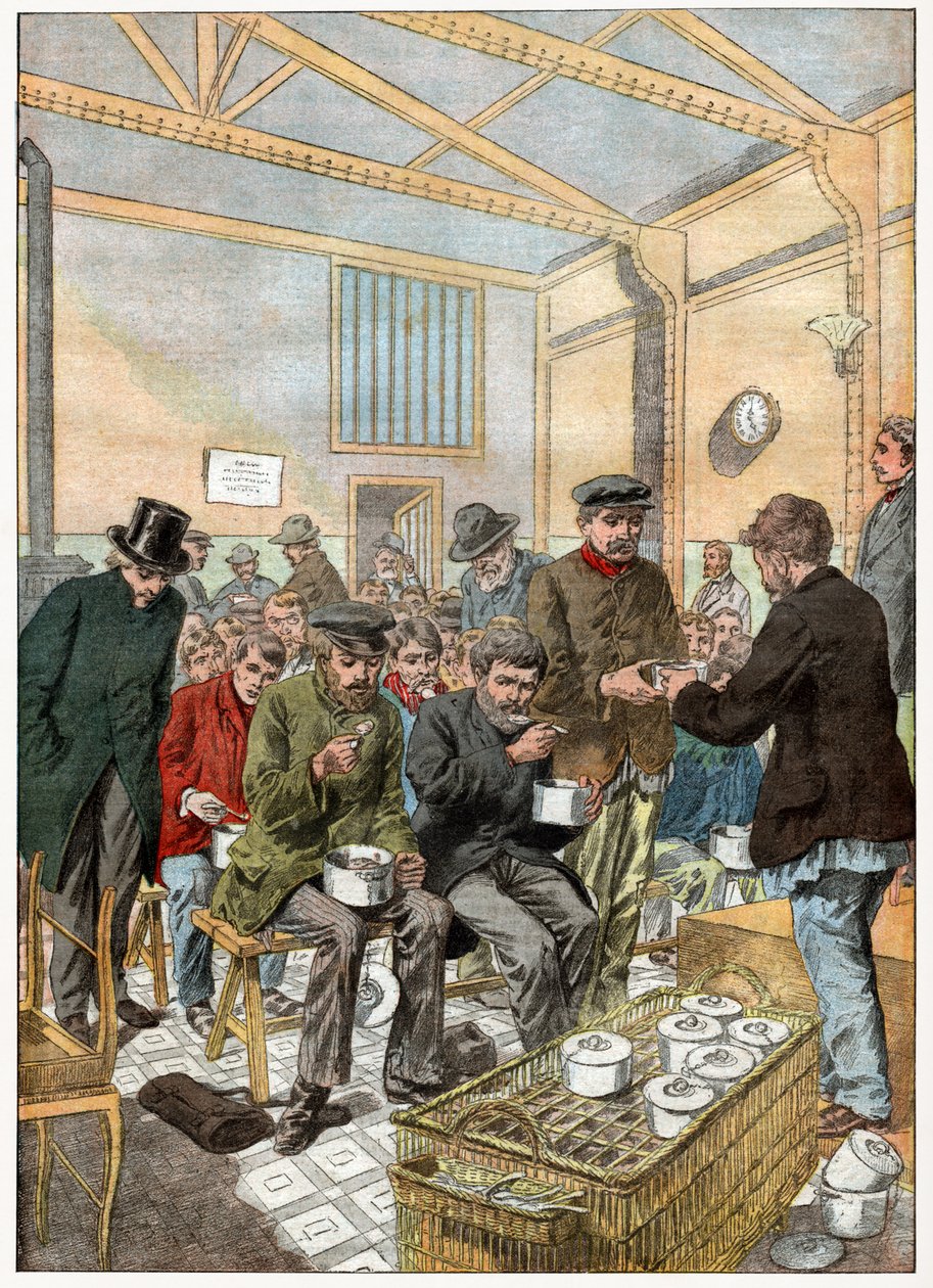 Soupe populaire pour vagabonds à Paris - . .