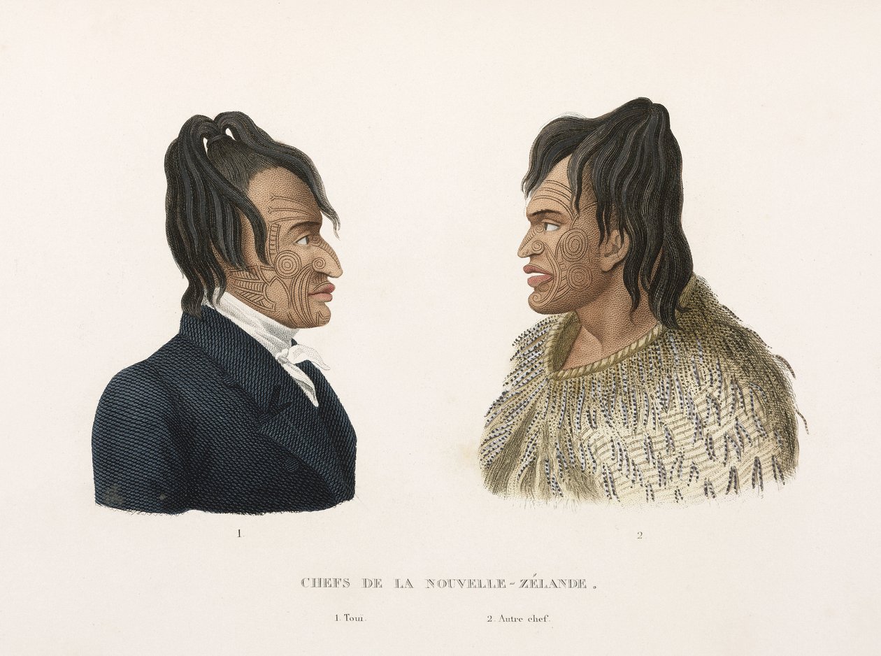 Chefs maoris tatoués de Nouvelle-Zélande - Frederick (attr. to) Barnard