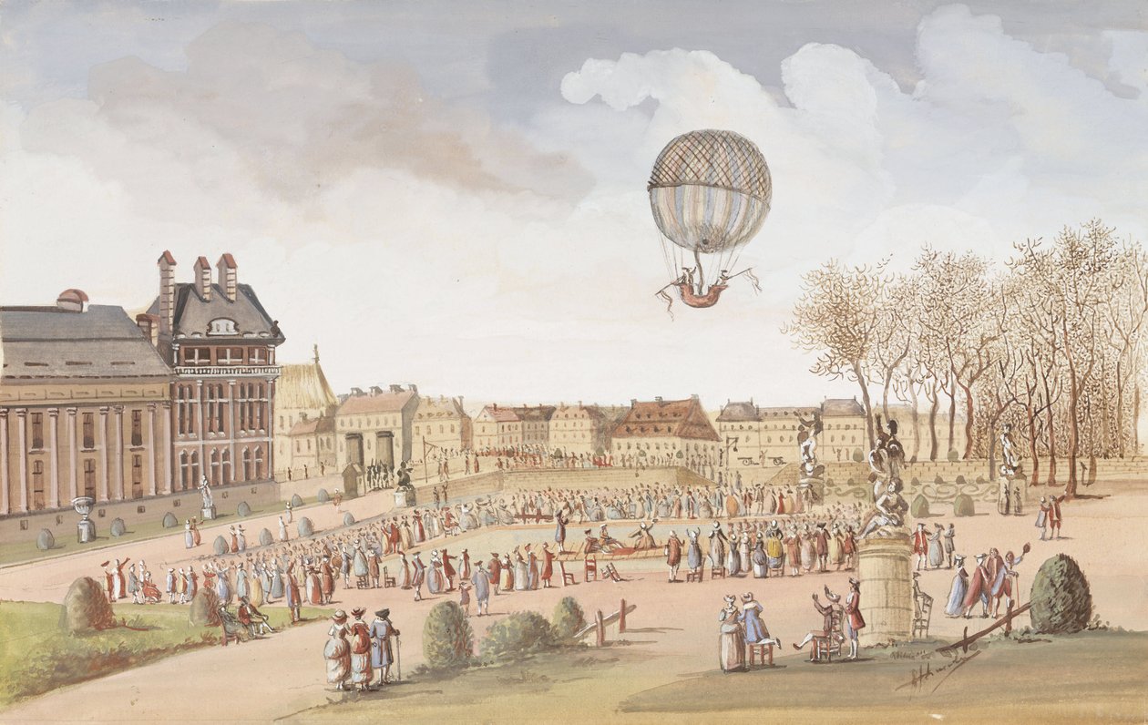 La première ascension en ballon à hydrogène - Frederick (attr. to) Barnard