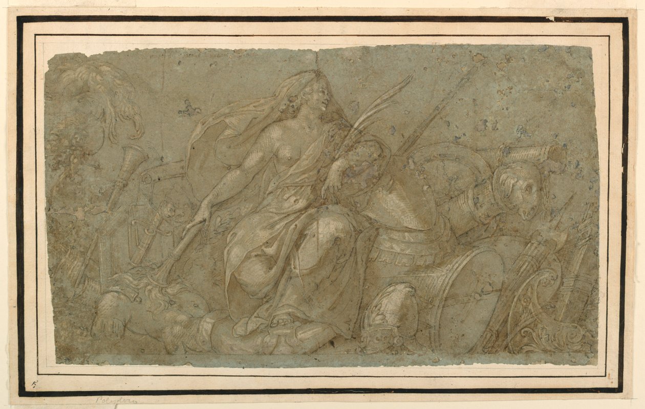La paix brûlant les attributs de la guerre - after Francesco Salviati