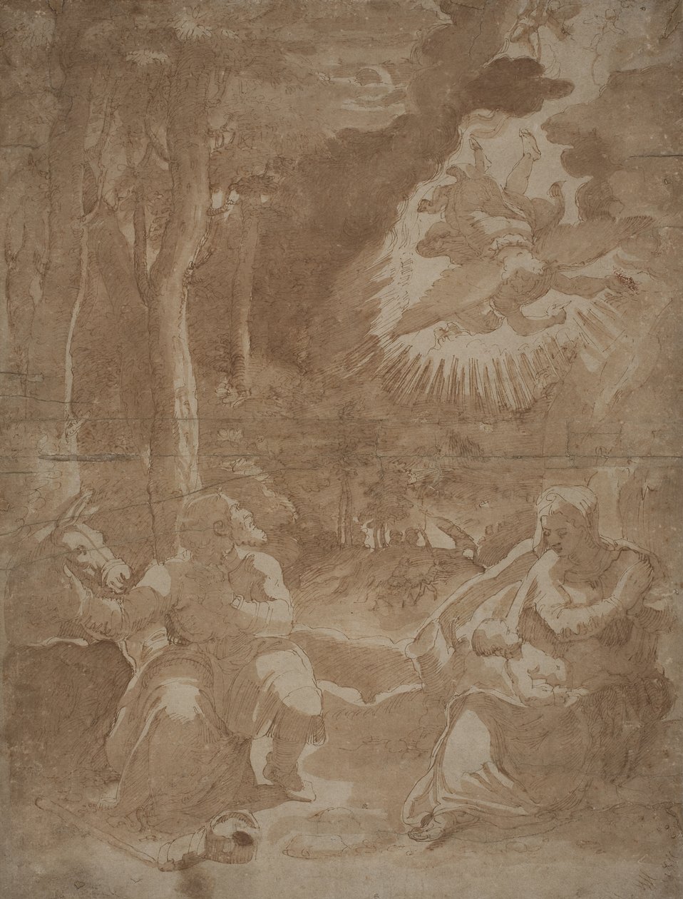 Repos pendant la fuite en Égypte - after Girolamo Muziano