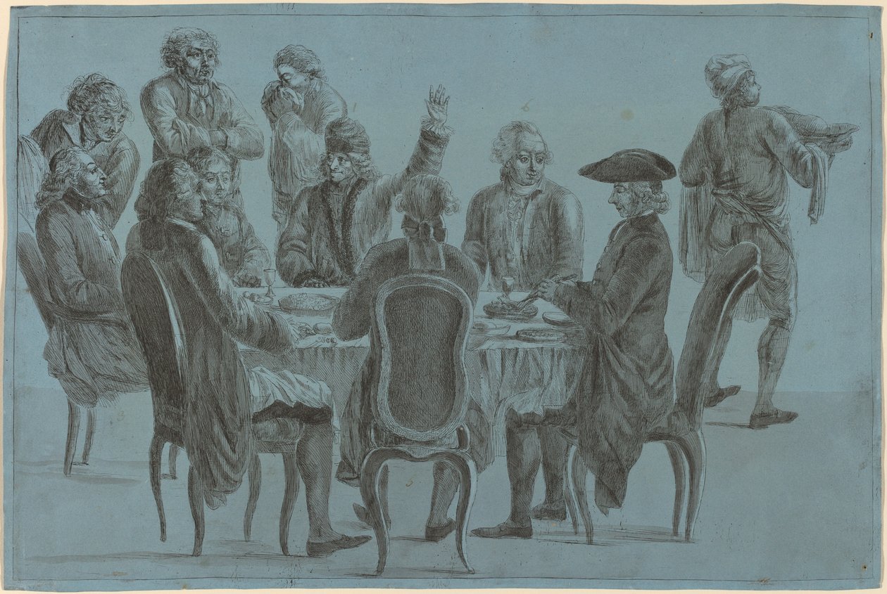 Le Repas des philosophes - after Jean Huber