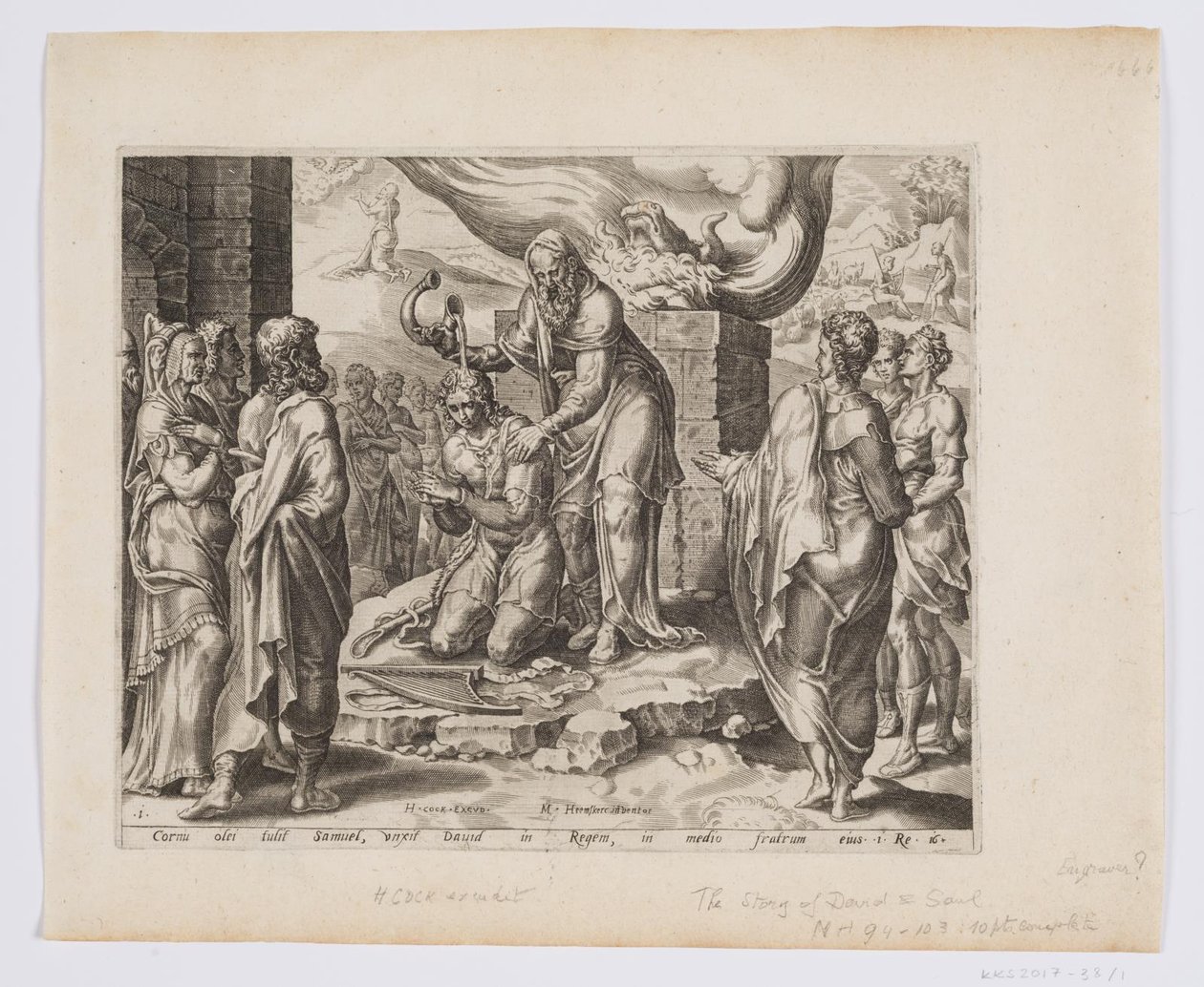 Samuel oint David - after Maarten van Heemskerck
