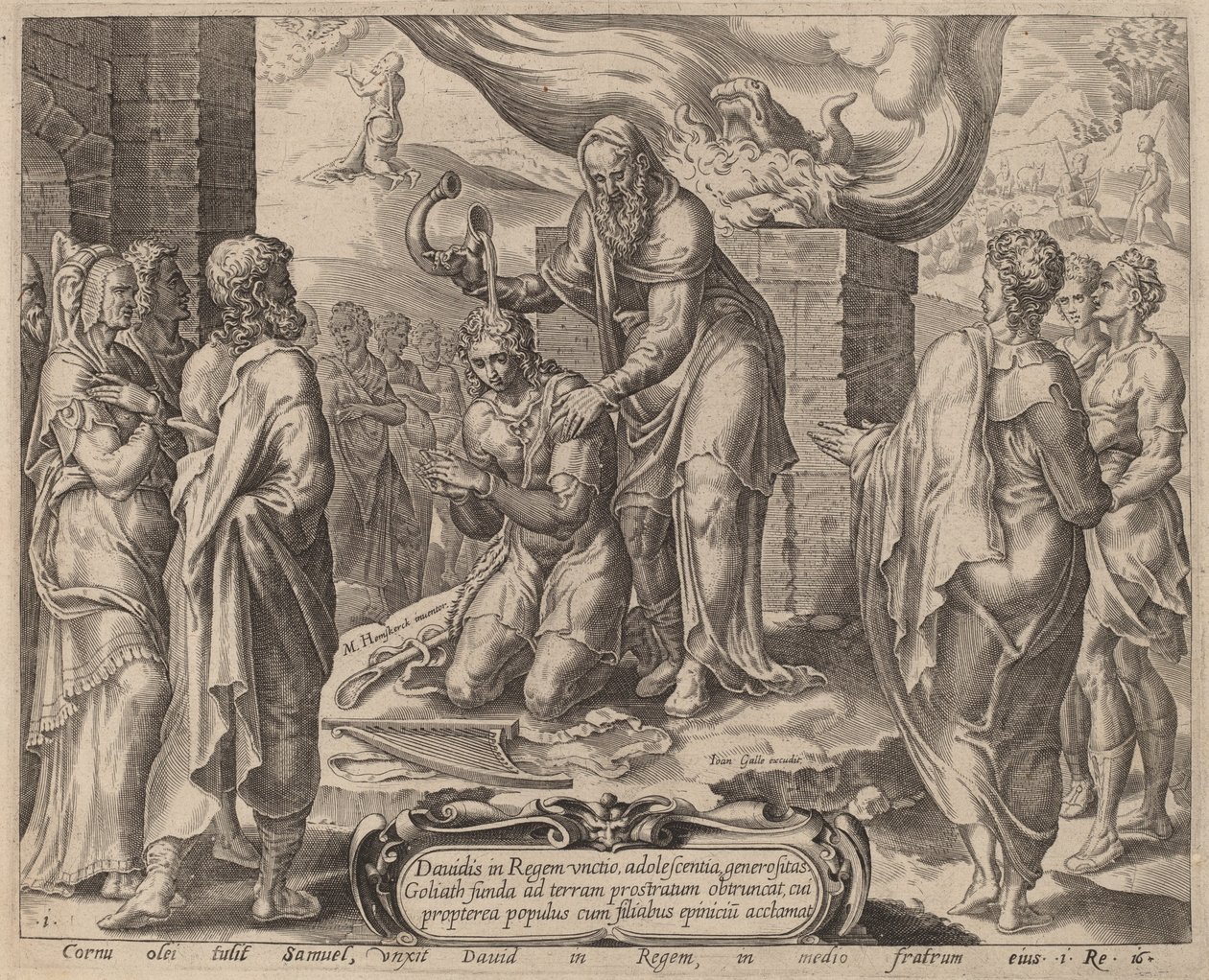 Samuel oint David - after Maerten van Heemskerck