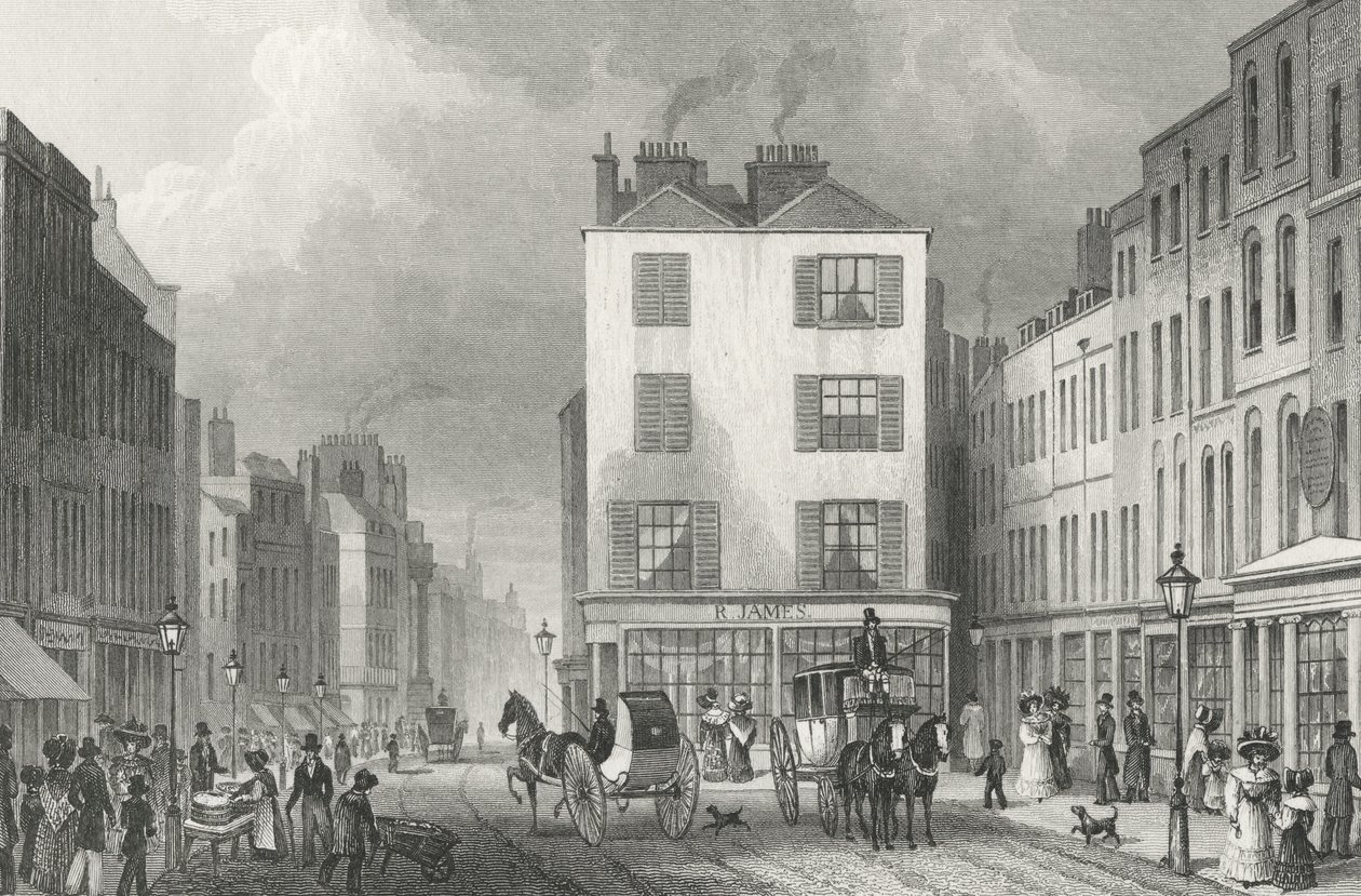 Middle Row Holborn, 1830 - Thomas Hosmer after Shepherd
