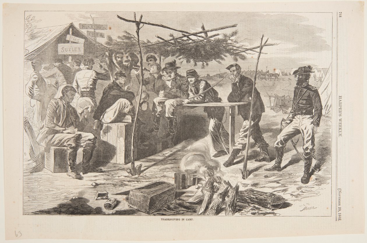 Action de grâce au camp - after Winslow Homer