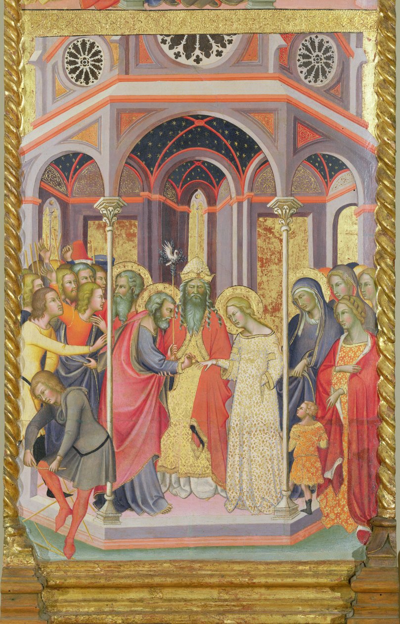 Triptyque du Couronnement de la Vierge, aile gauche représentant le Mariage de la Vierge - also Manfredi de Battilori Bartolo di Fredi