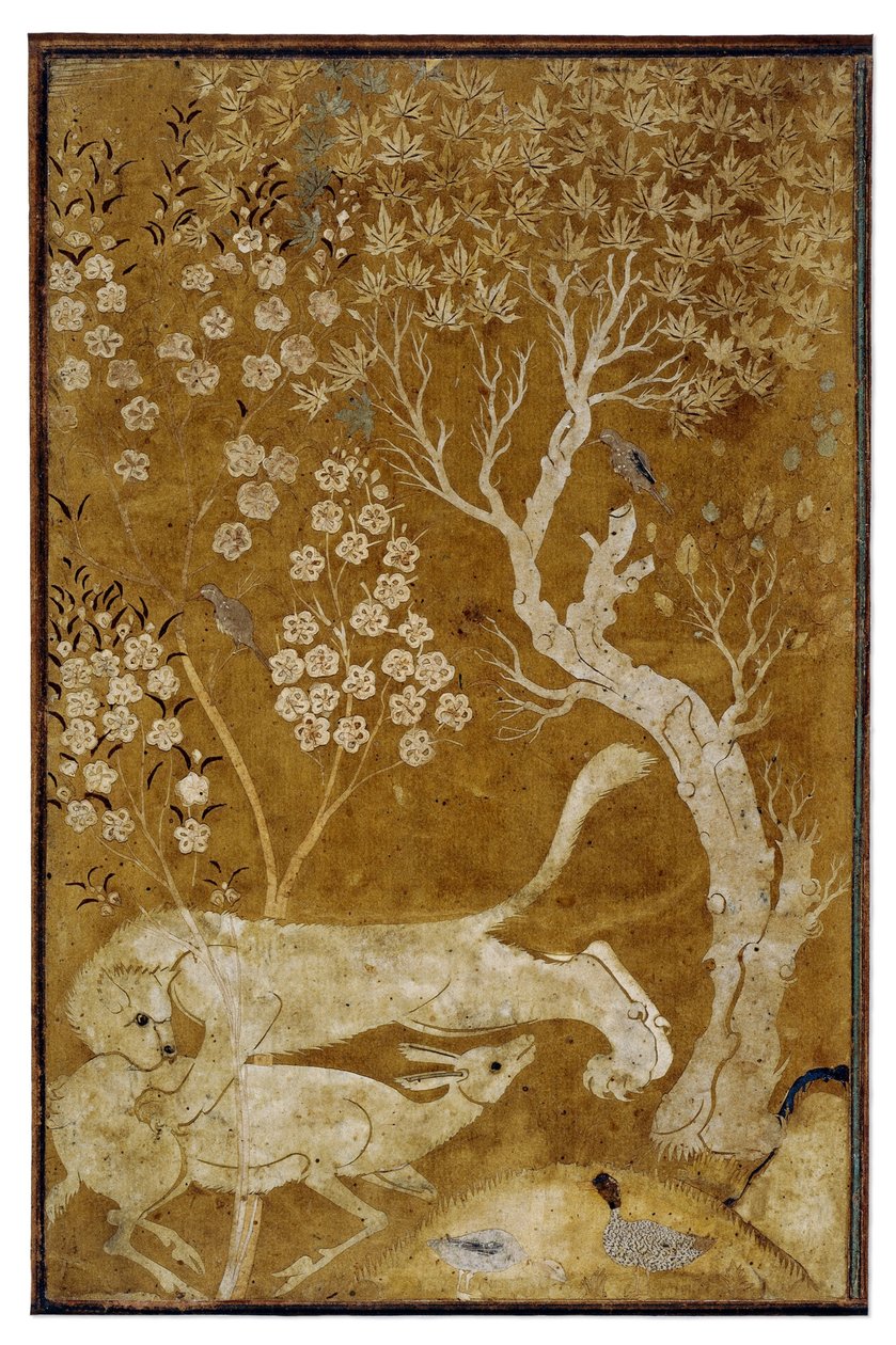 Un lion attaquant un cerf - anonymous 