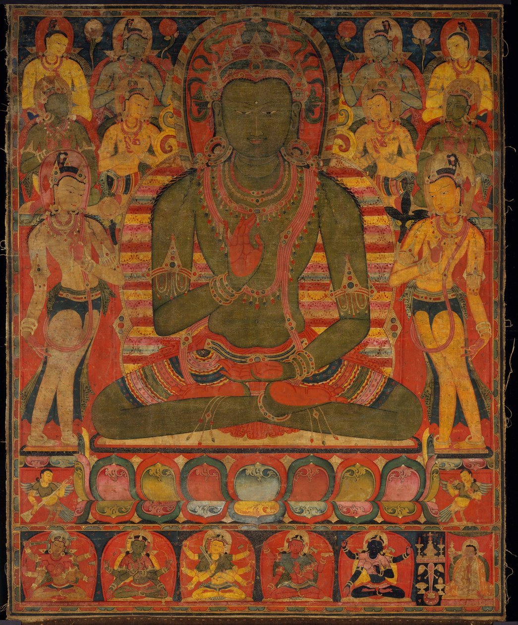 Bouddha Amoghasiddhi avec huit bodhisattvas - anonymous 