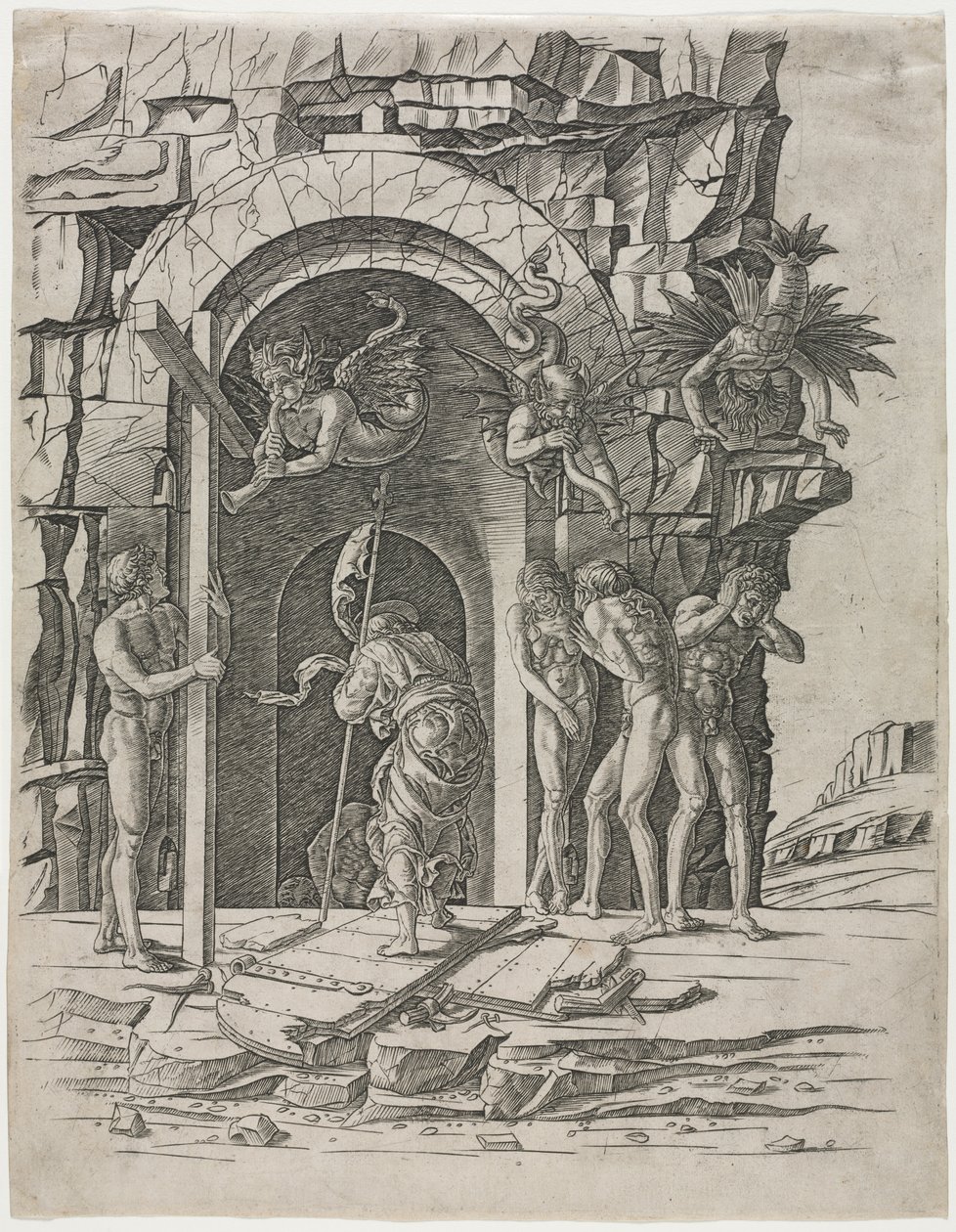 Descente aux limbes - attributed to Andrea Mantegna