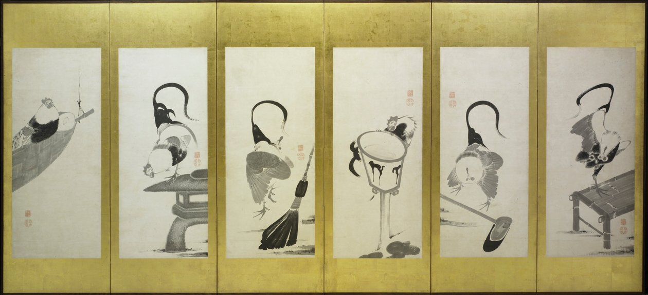 Coqs et poules - attributed to Itō Jakuchū
