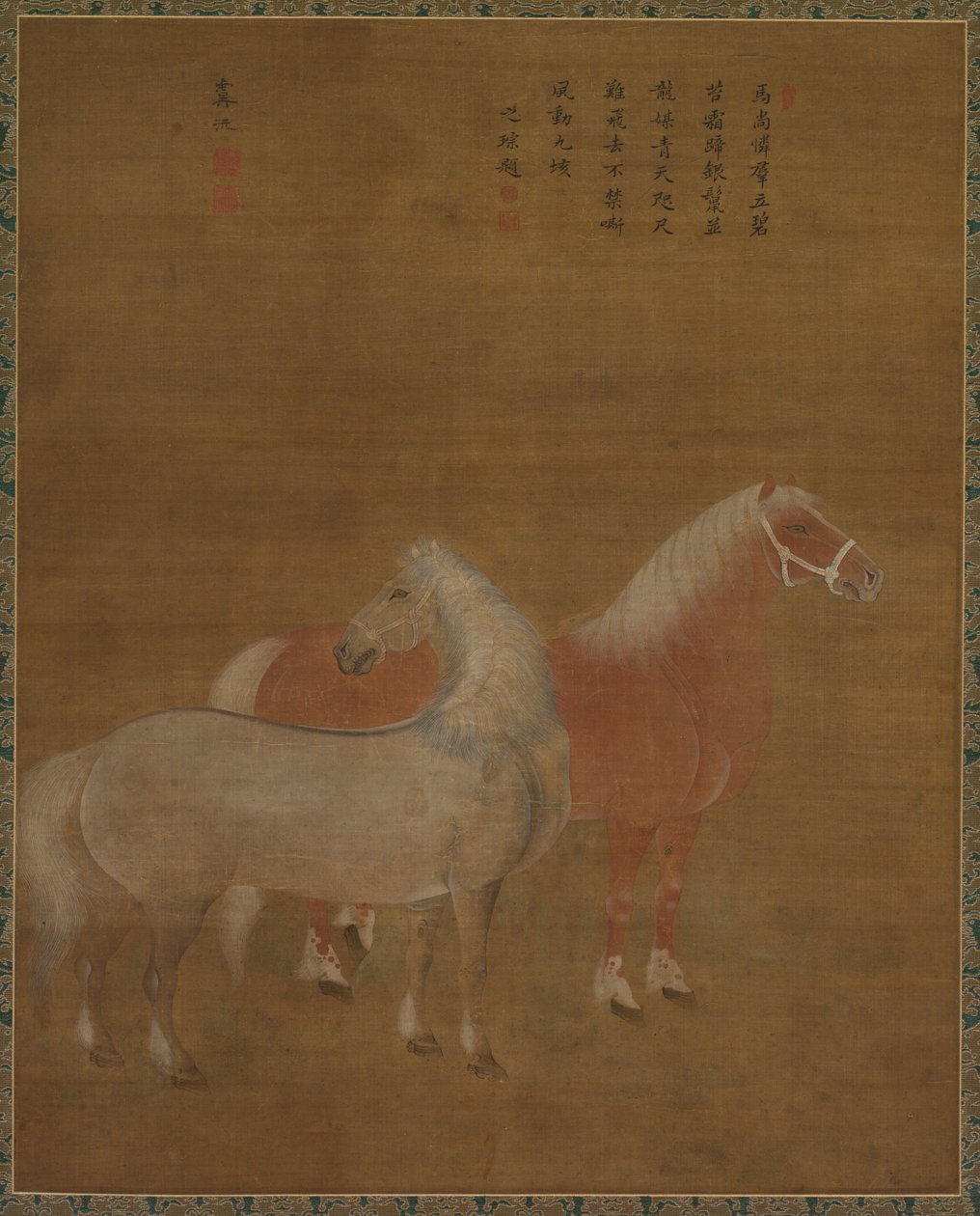 Deux chevaux - attributed to Yu Yuan