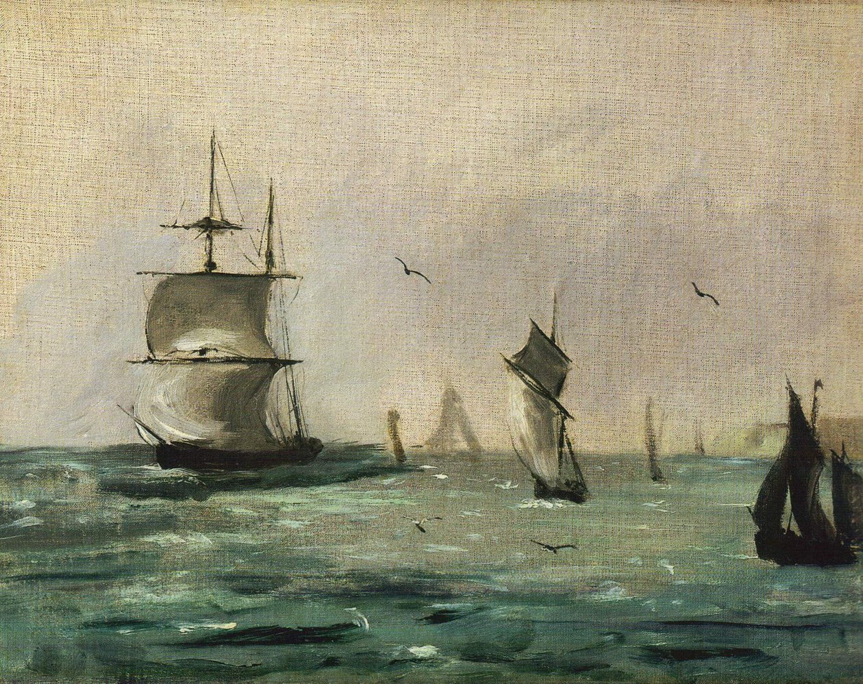 Voiliers et mouettes - Édouard Manet