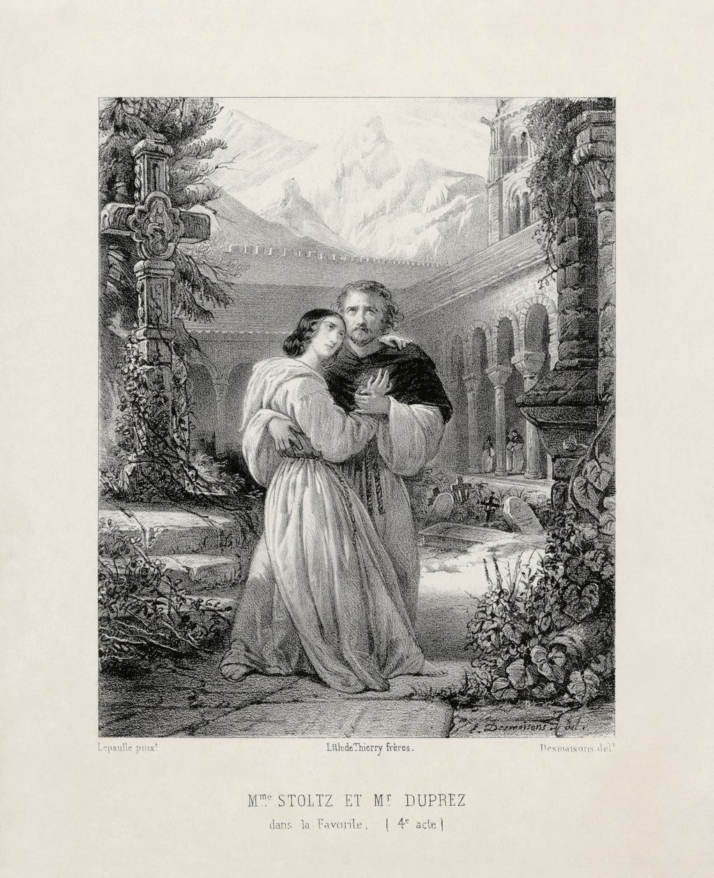 Gilbert Duprez (1806-1896) en Fernando et Rosine Stoltz (1815-1903) en Leonor de Guzmán dans l