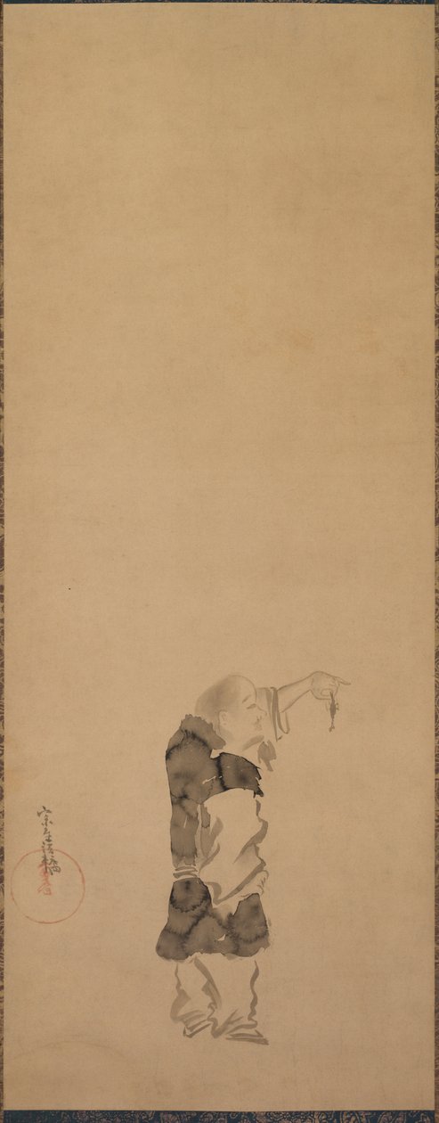Kenshu, moine avec une crevette - studio of Tawaraya Sōtatsu