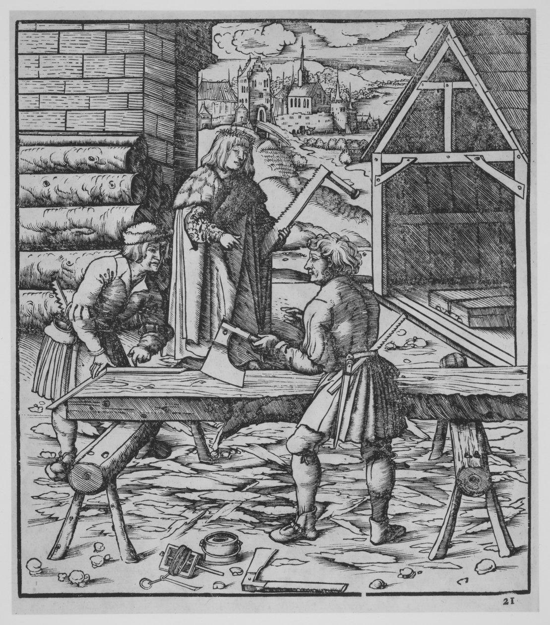 Charpentiers, vers 1500 - the Elder Hans Burgkmair