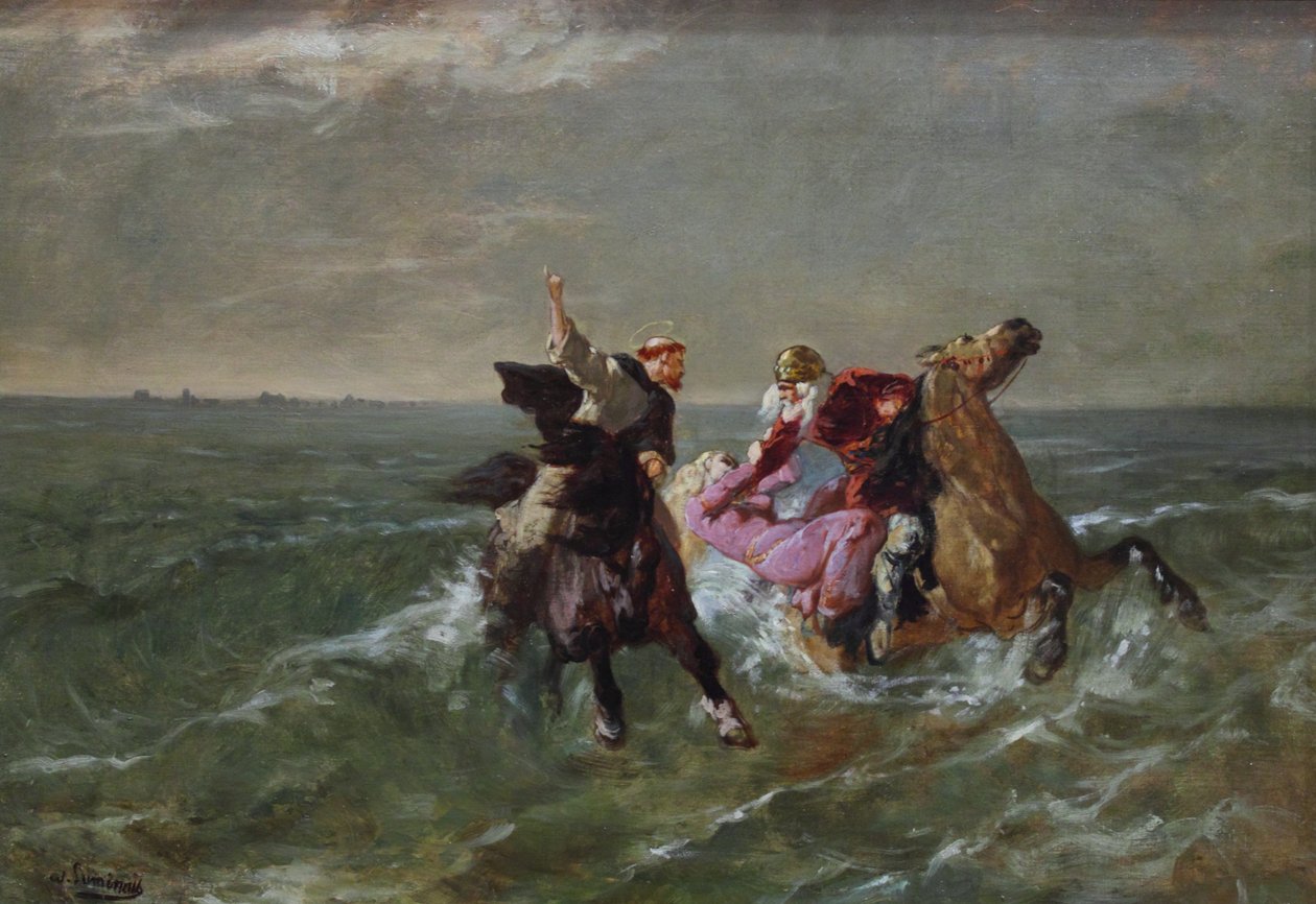 La chevauchée de saint Guénolé et du Roi Gradlon - Evariste Vital Luminais
