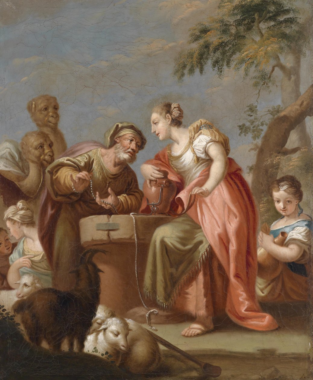 Rébecca et Éliézer au puits - Franz Sebald Unterberger