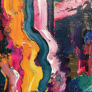 Couleurs de peinture acrylique vives et dynamiques avec des coups de pinceau à l Couleurs de peinture acrylique vives et dynamiques avec des coups de pinceau à l