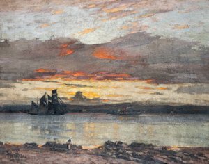 Coucher de soleil sur le Tay [Vue vers Dundee]
