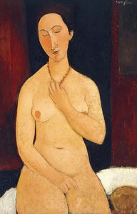 Nu assis avec collier