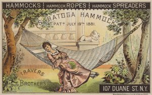 Dame se relaxant sur un hamac de Saratoga