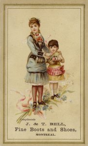 Dame et fille avec un panier de fleurs