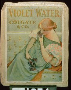 Affiche publicitaire pour Eau de Violette, par Colgate & Co.