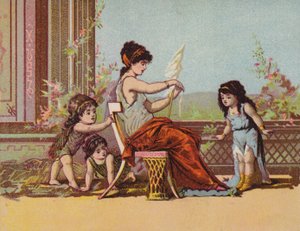 Dame romaine et enfants
