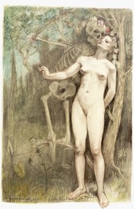 Nu féminin avec la Mort en squelette