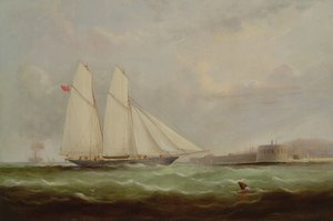 Schooner Yacht Esmeralda approchant Cherbourg, 1861