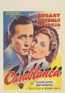 Affiche belge faisant la publicité du film "Casablanca"