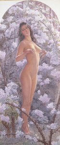 Nue Parmi les Fleurs